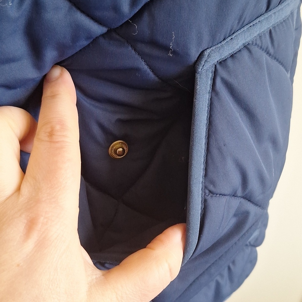 J.Crew Midnight Blue Quilted Excursion Vest Diamond Stitch Puffer Size M Preppy - Picture 9 of 10